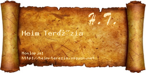 Heim Terézia névjegykártya